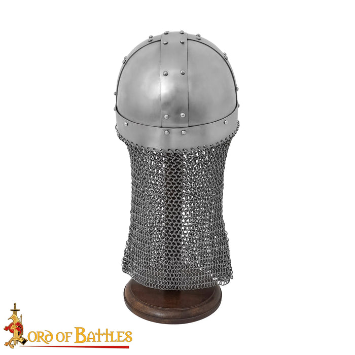 10th century Viking spectacle helmet with chain mail, 1.6 mm