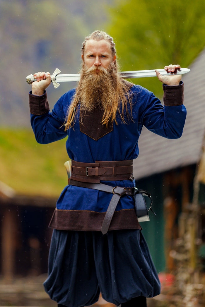 Viking tunic Roland, wool blend, blue