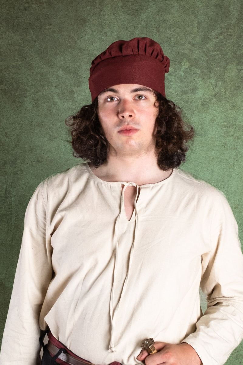 Middelalderlig hue Armin, bordeauxrød