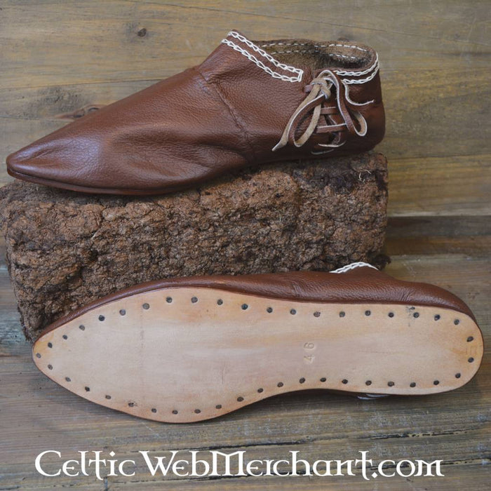 Norman shoes, 1150-1350, brown