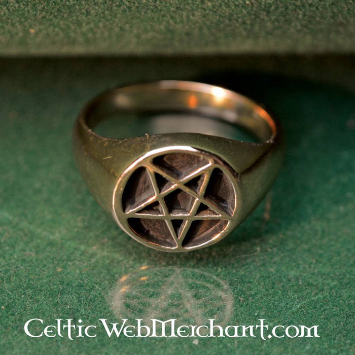 Pentagram ring, bronze