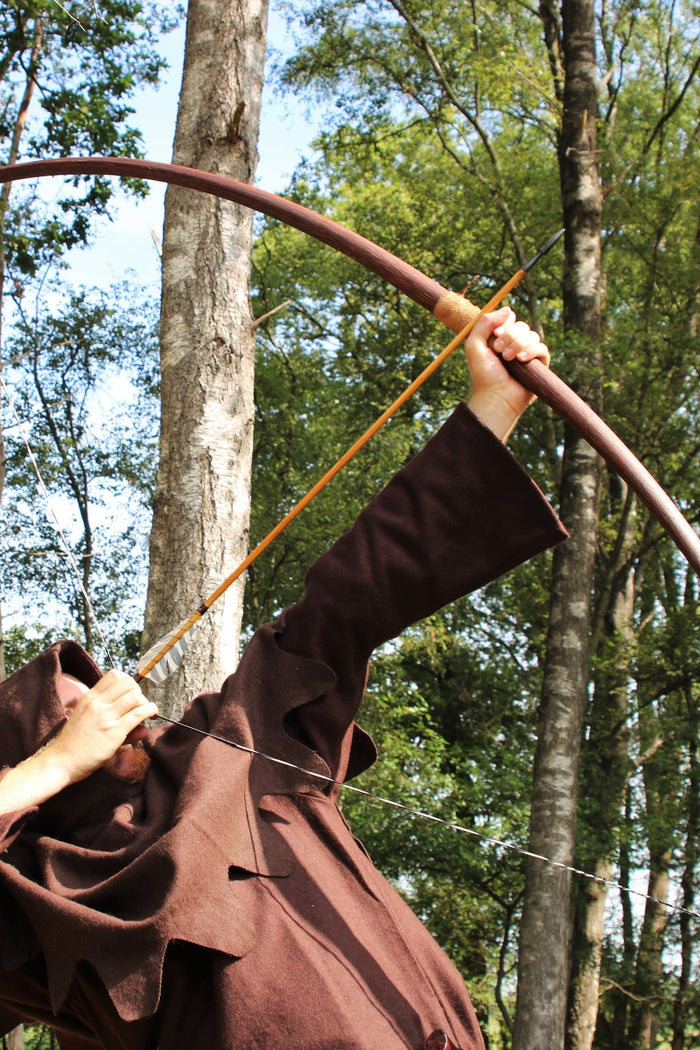 Marksman bow re-enactment / LARP, 70" (178 cm) dark brown, 25 lbs
