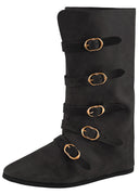 Stivali medievali con fibbie, neri