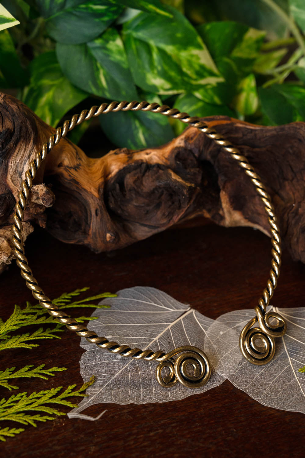 Torque with Celtic spirals, bronze