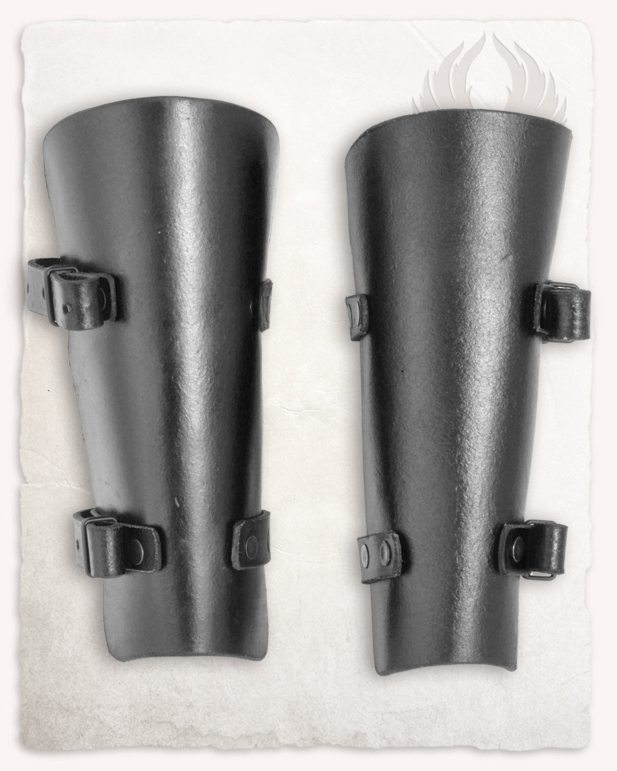 Felix leather bracers, forearm guards, black