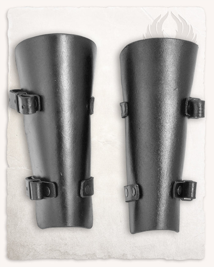 Felix leather bracers, forearm guards, black