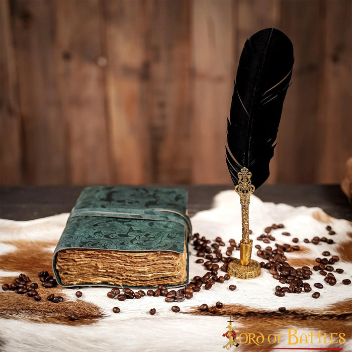 Leather journal fantasy, green