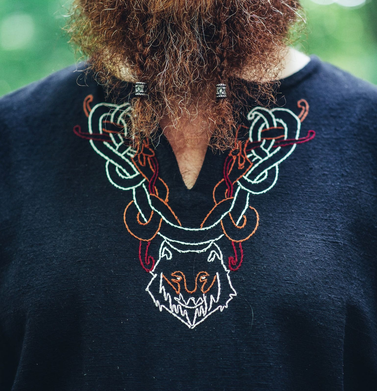 Viking tunic wolf Fenrir, black