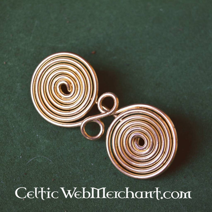 Spiral shaped spectacle fibula, brass