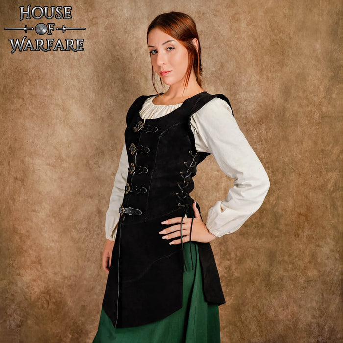 Leather Jerkin Eleanor, Black