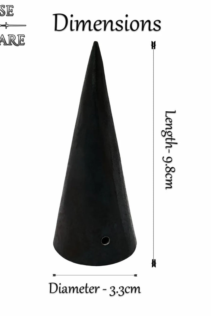 Conical butt cap, hand-forged, sharp