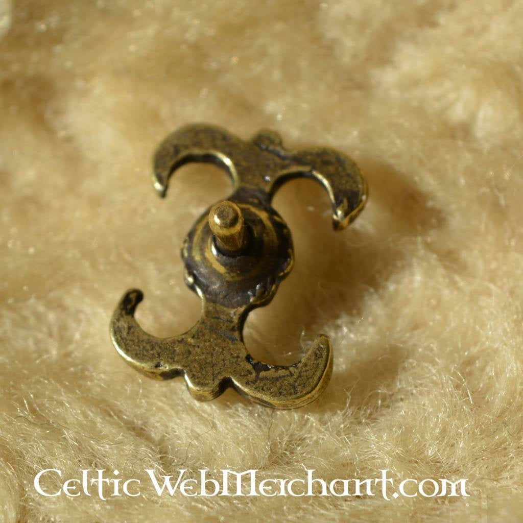 Medieval lily belt fitting (set of 5 pieces), silvered bronze