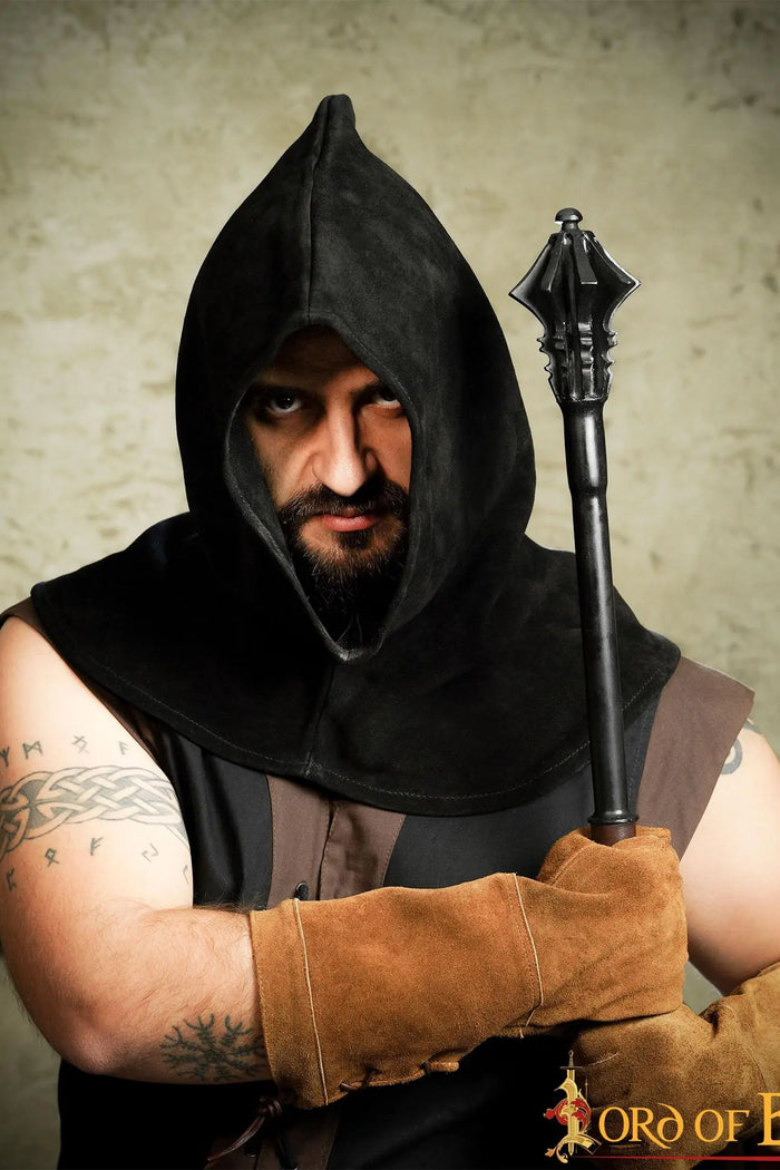 Executioner hood, suede, black