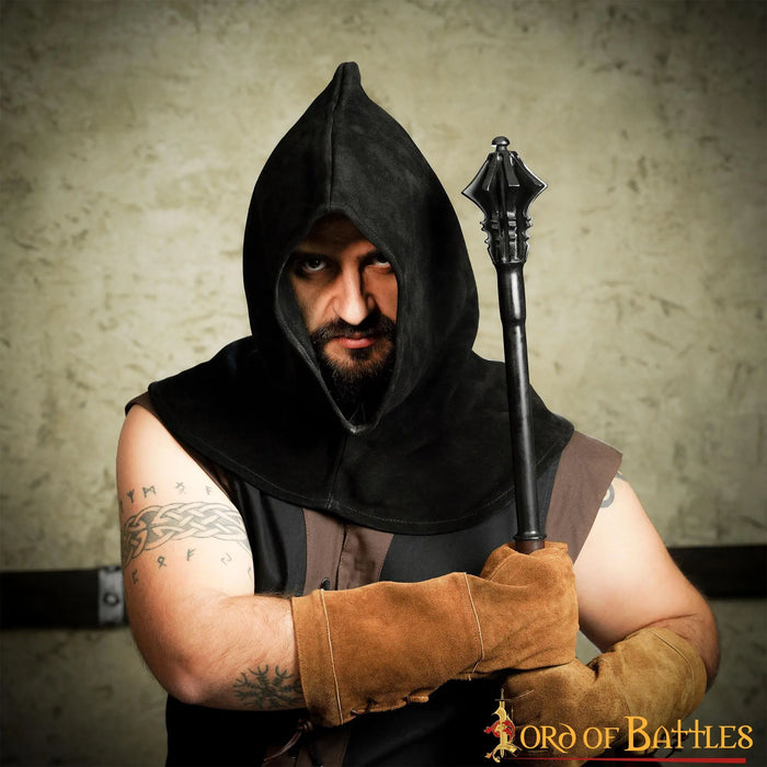 Executioner hood, suede, black