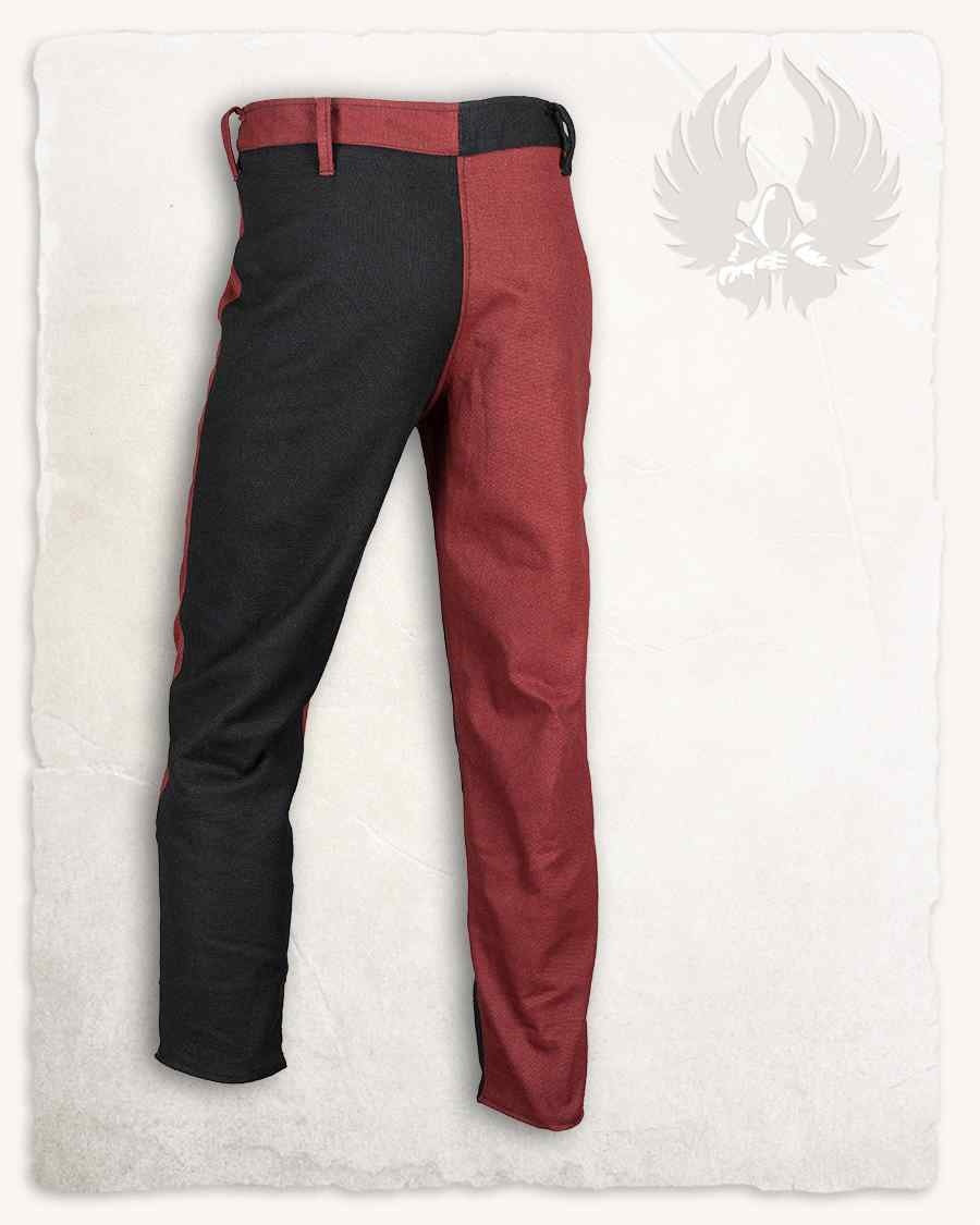Mi-parti trousers Gustav, Black/Red