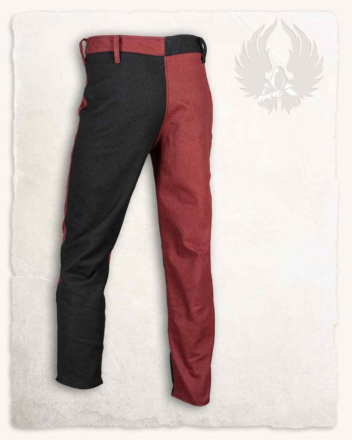 Mi-parti trousers Gustav, Black/Red