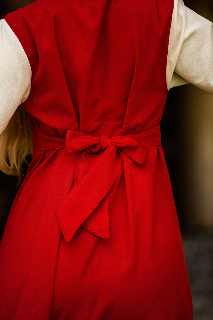 Dress Belle, red-cream