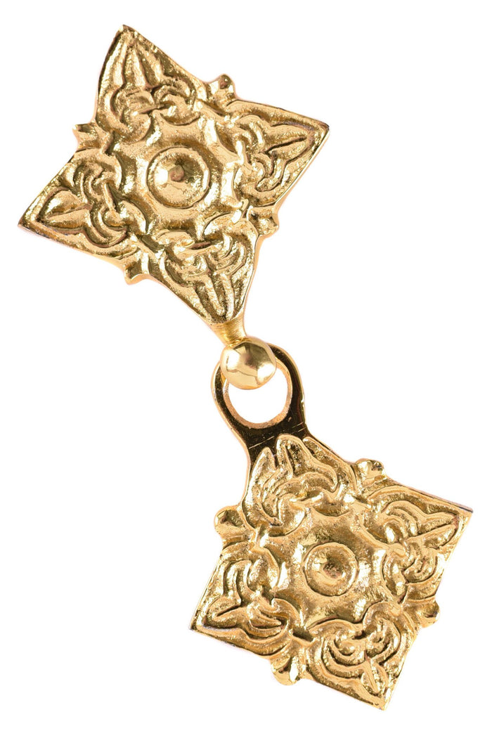Twofold Viking brooch, brass