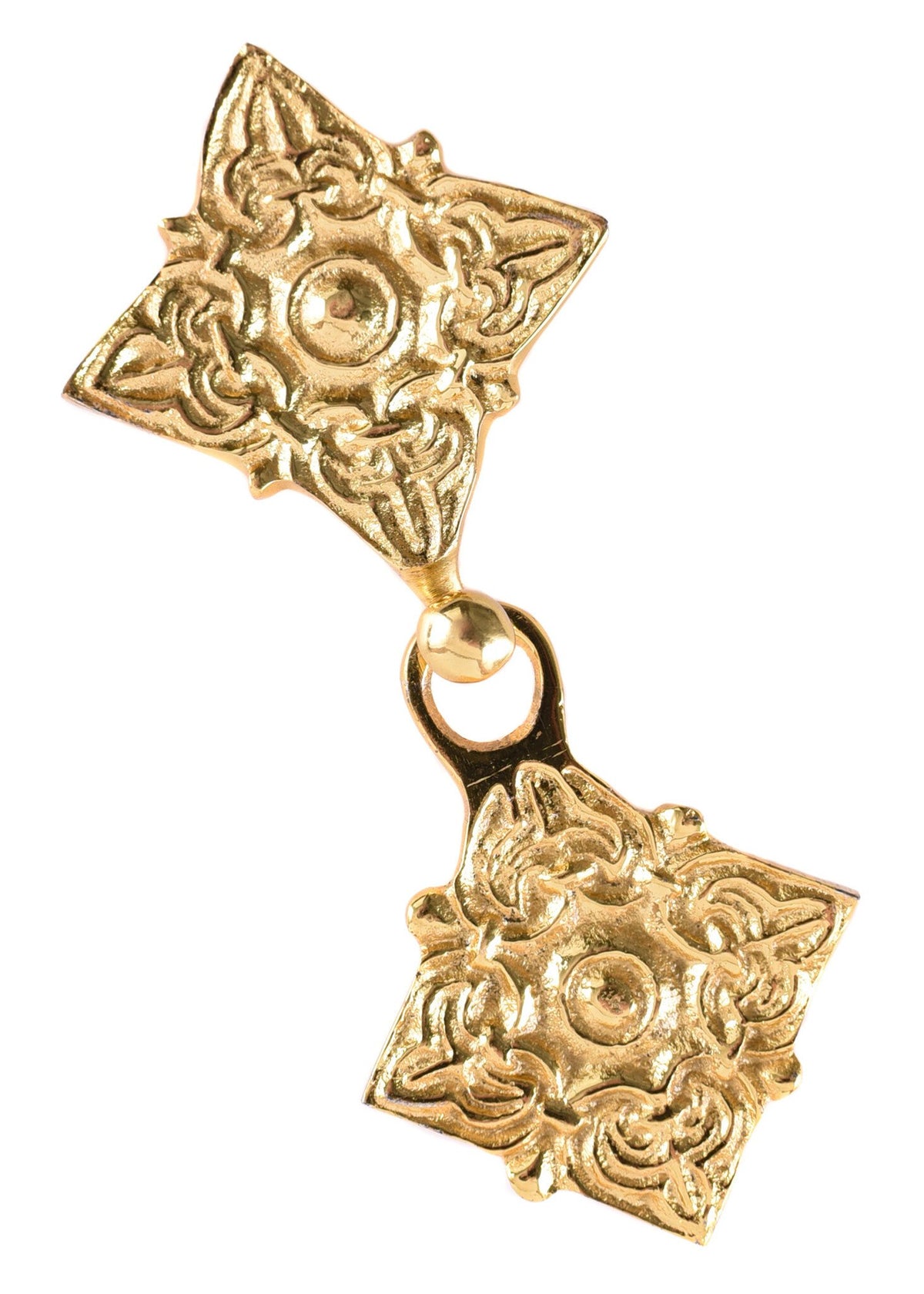 Twofold Viking brooch, brass