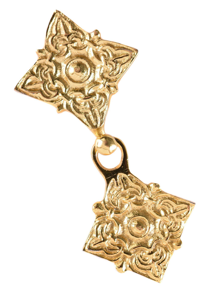 Twofold Viking brooch, brass