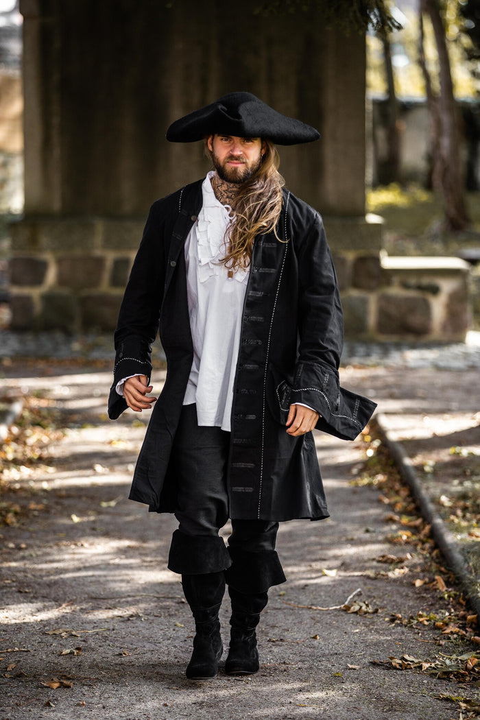 17th century Buccaneer coat, black