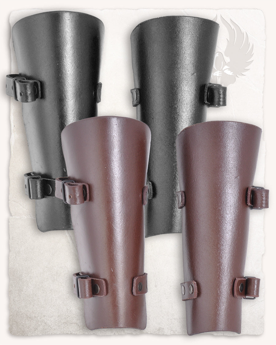 Felix leather bracers, forearm guards, black