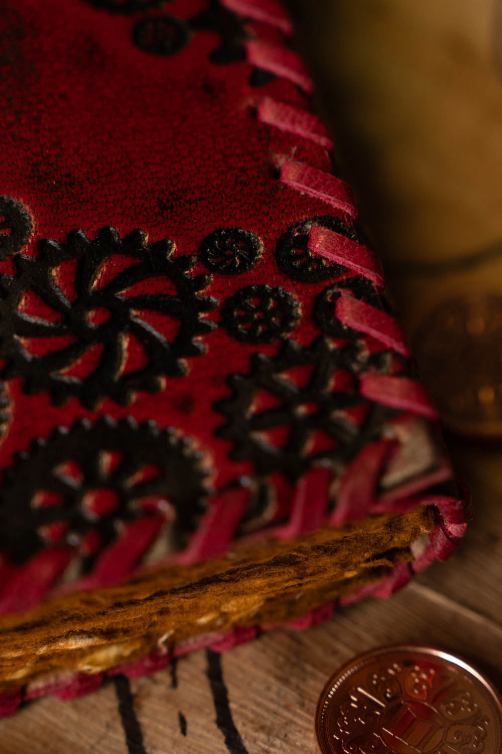 Leather book Steampunk, antique pages