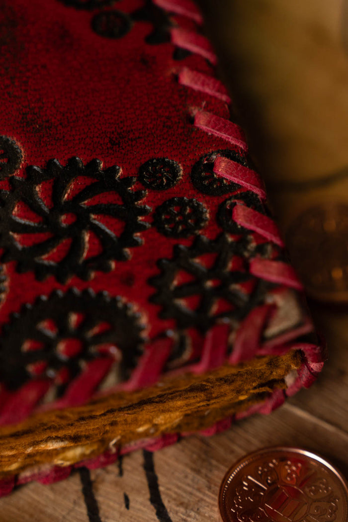 Leather book Steampunk, antique pages