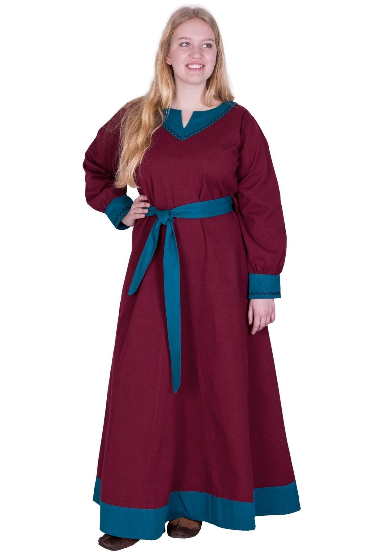 Viking Dress Jona, red/blue