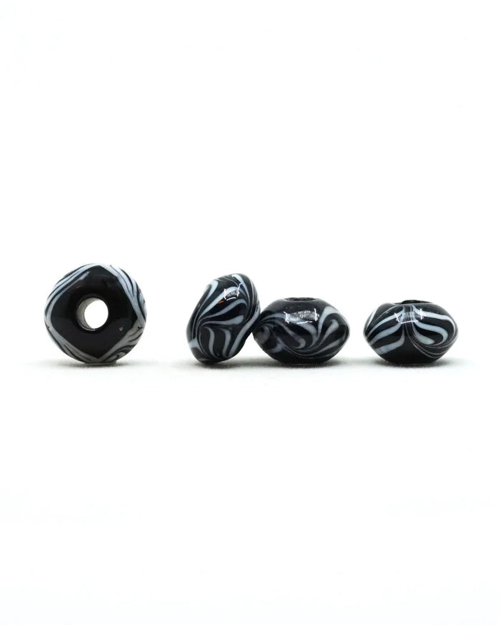 Viking glass bead Gotland, black-white
