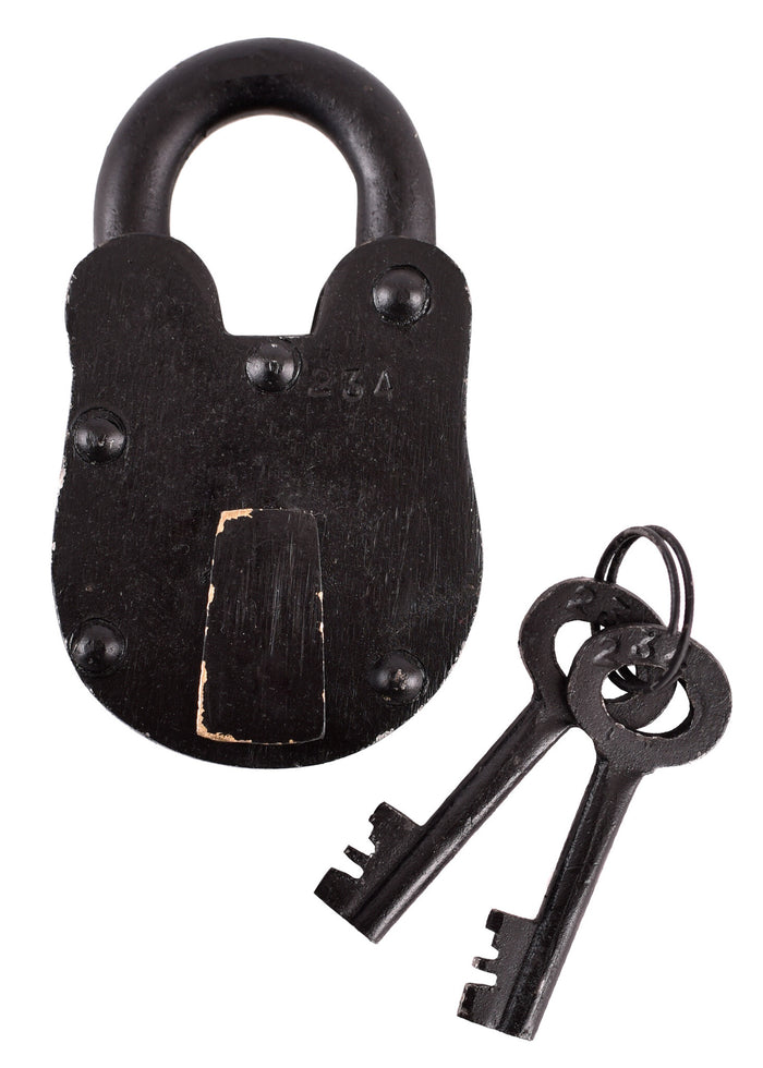 Medieval padlock with two keys