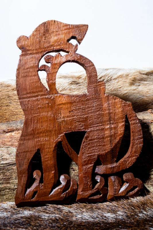 Drinking horn holder Viking dragon