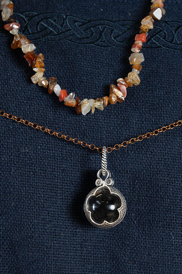 Cristal de roche viking de Gotland taille L, en bronze argenté