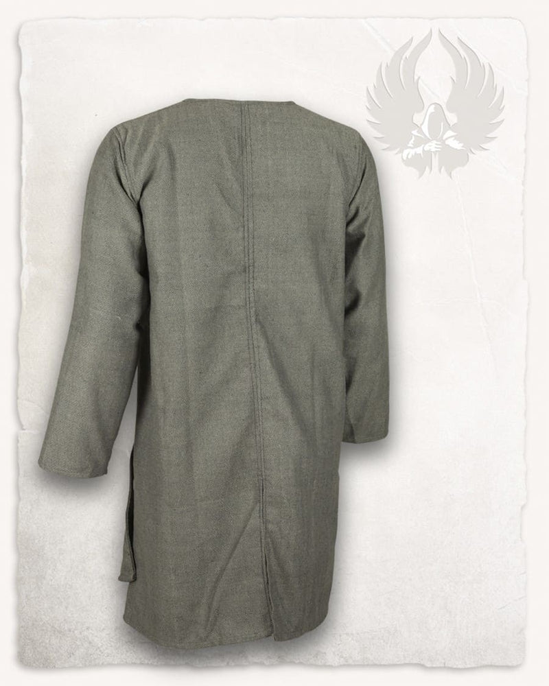 Wikinger Kaftan, grau, Fischgrätmuster, Wollmix