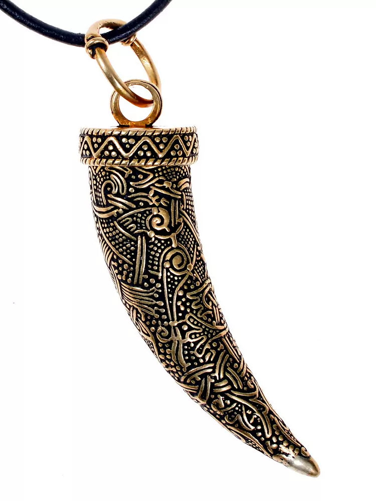 Viking pendant Tooth of Fenrir, bronze