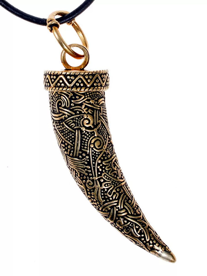 Viking pendant Tooth of Fenrir, bronze