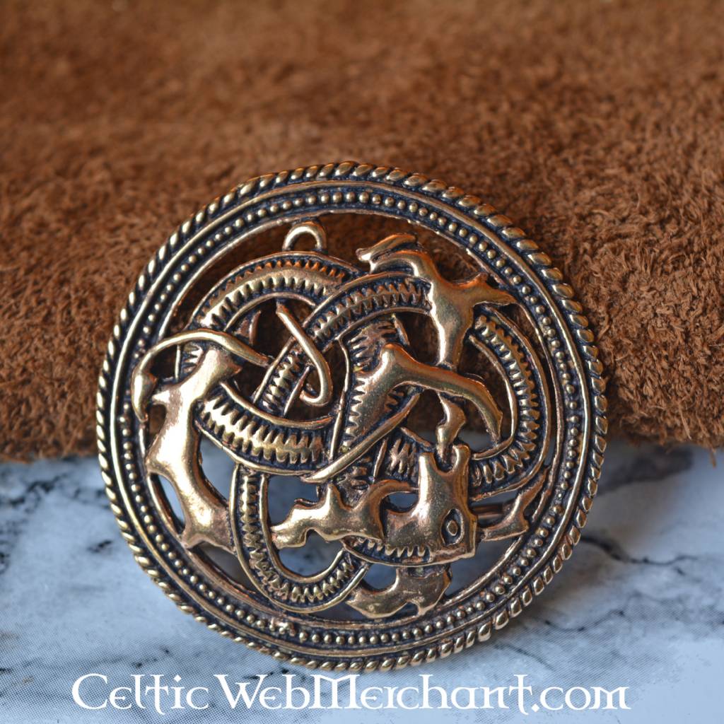 Urnesstyle Discfibula, brass