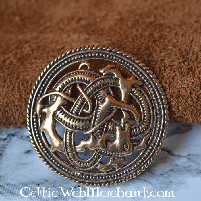 Urnesstyle Discfibula, brass