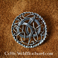 Urnes-style Viking brooch, sterling silver