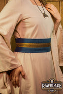 Cinturón textil Jeanne, azul-dorado