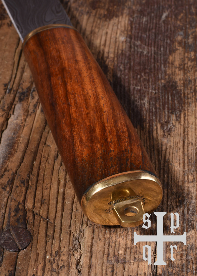 Sax viking de Roskilde en acier damassé, semi-tranchant