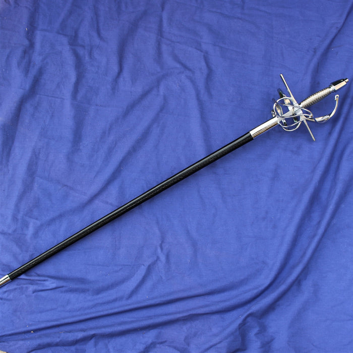 Rapier battle-ready with leather scabbard (blunt 3 mm)