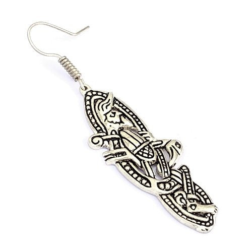 Gaelic earrings, silvered bronze