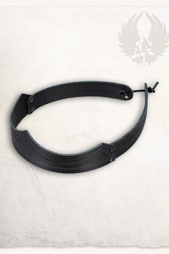 Leather crown Isidor, black