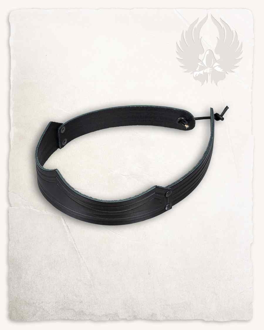 Leather crown Isidor, black