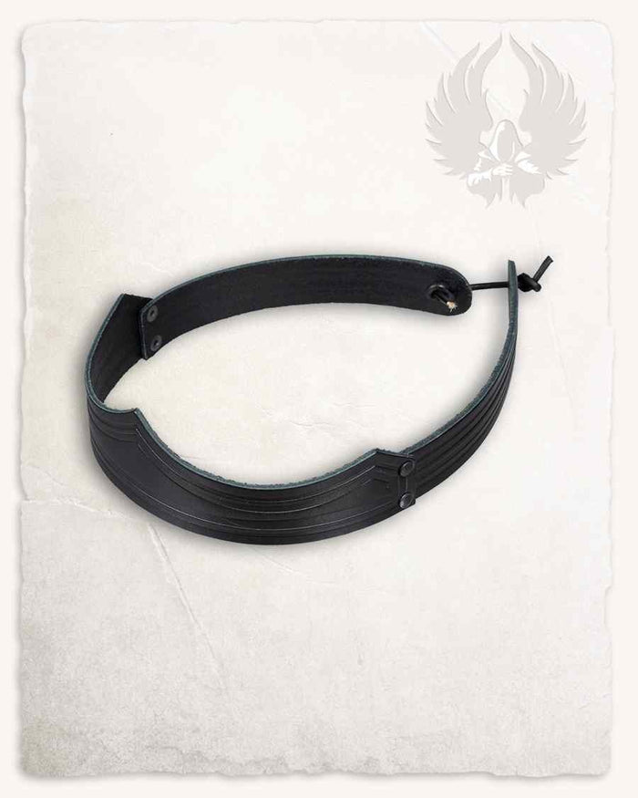 Leather crown Isidor, black