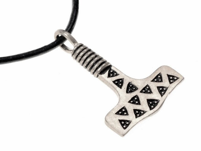 Thor's hammer from Valse, silvered bronze
