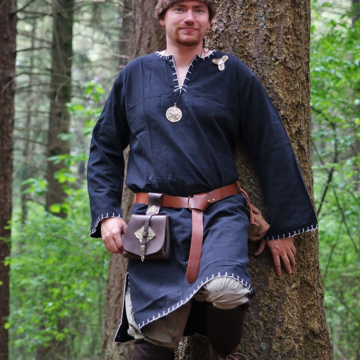 Germanic Thorsberg tunic with authentic zoom, black