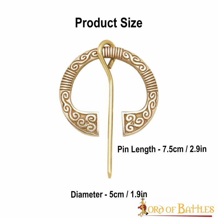 Celtic horseshoe fibula, brass
