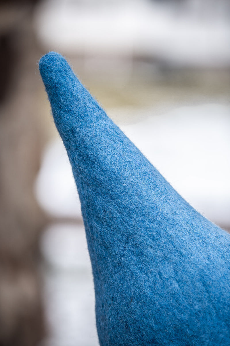 Heksehat lyseblå, uldmix